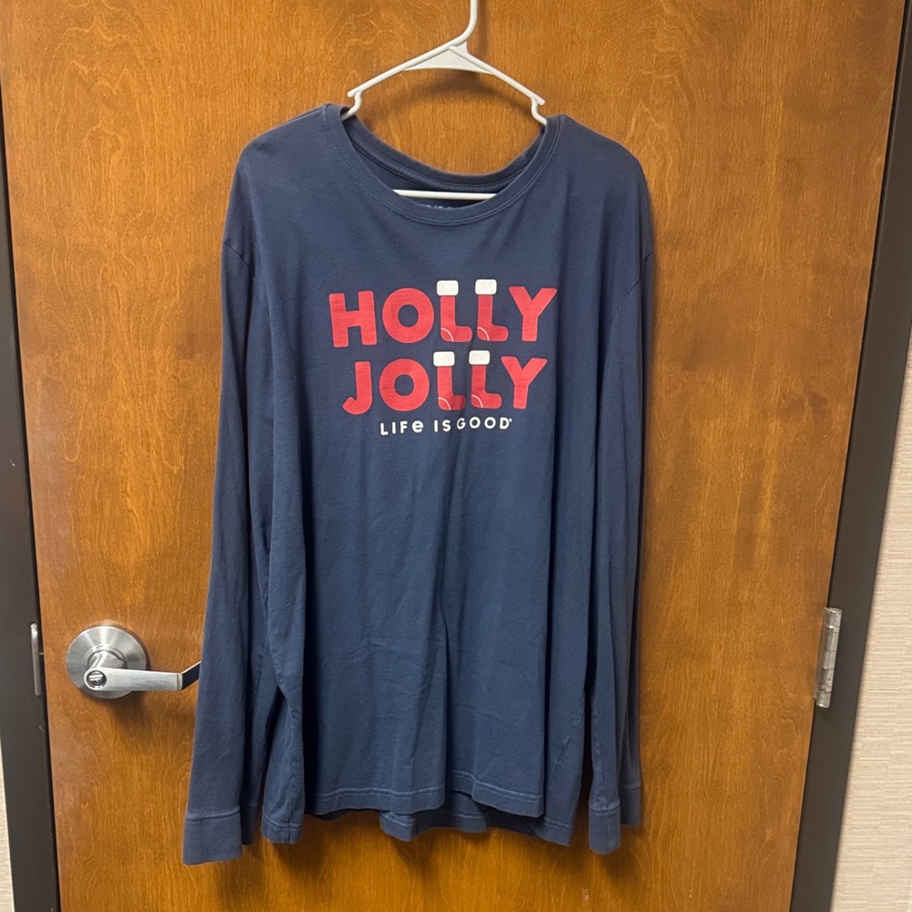 Life Is Good Blue Long Sleeve Christmas